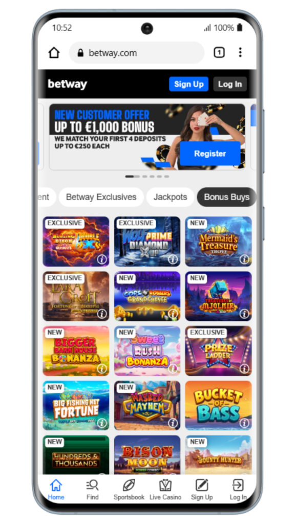 Betway Casino bonus uten innskudd